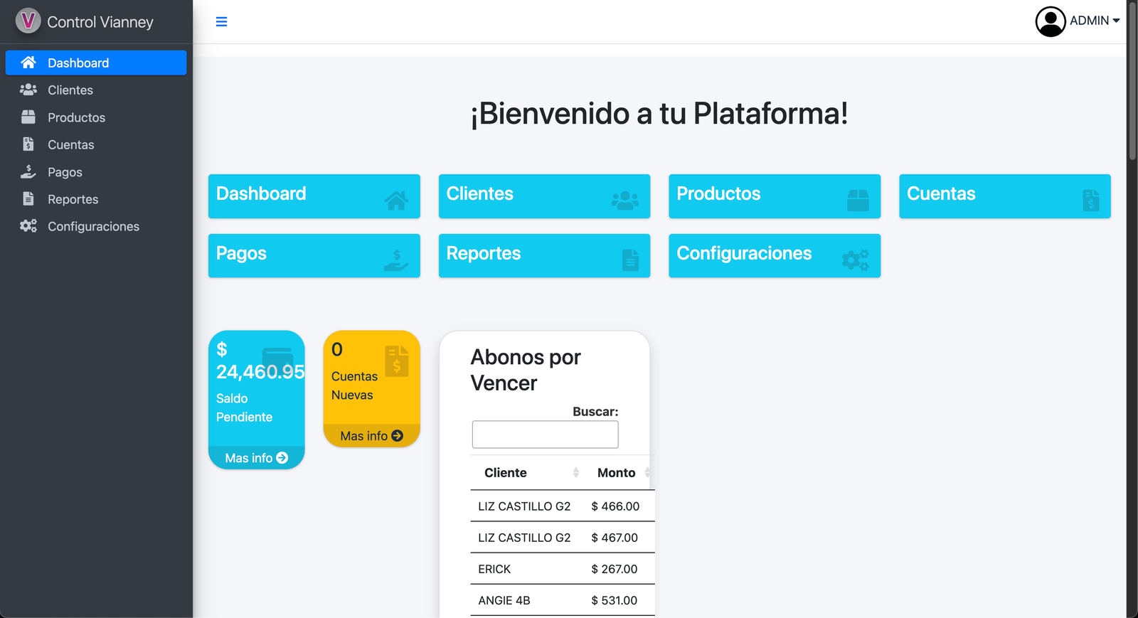 Sistema de Control de Clientes — 1